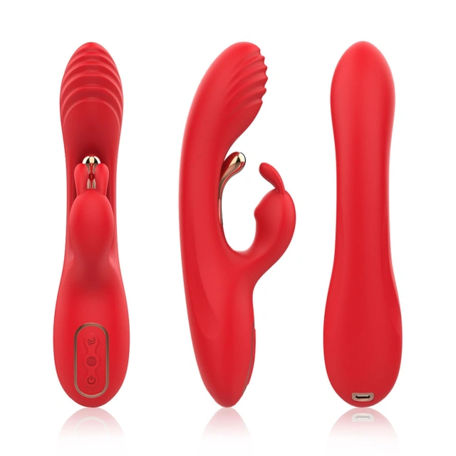 Wibrator Króliczek Crazy Horse Red Three-point Vibration B - Series Joy Czerwony | 100% ORYGINAŁ| DYSKRETNA PRZESYŁKA